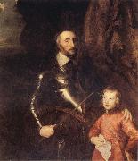 Anthony Van Dyck The Count of Arundel and his son Thomans oil painting on canvas